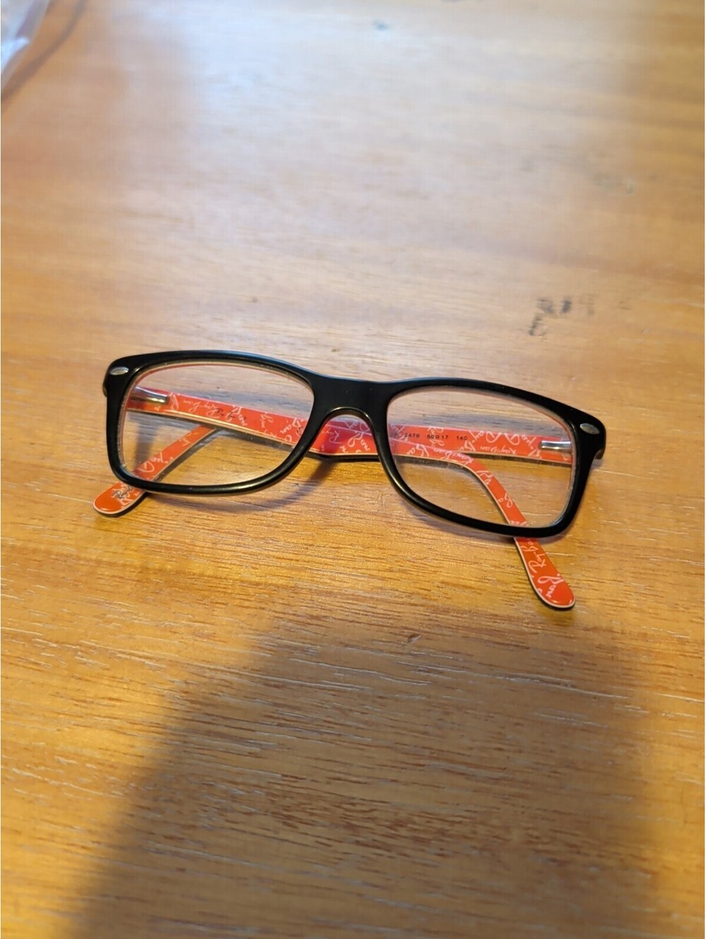 Ray Ban RB5228 2479 Eyeglasses FRAMES ONLY 50-17-140 Black Red Full Rim